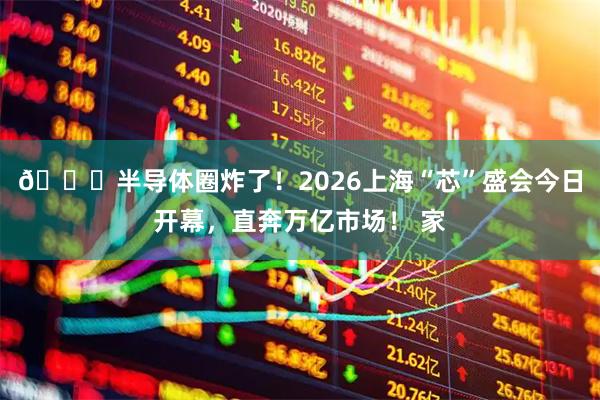 📈半导体圈炸了！2026上海“芯”盛会今日开幕，直奔万亿市场！ 家