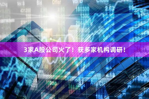 3家A股公司火了！获多家机构调研！